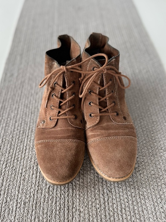 Diba Shoes - Diba Tan Suede Lace Up Ankle Boots Sz 9